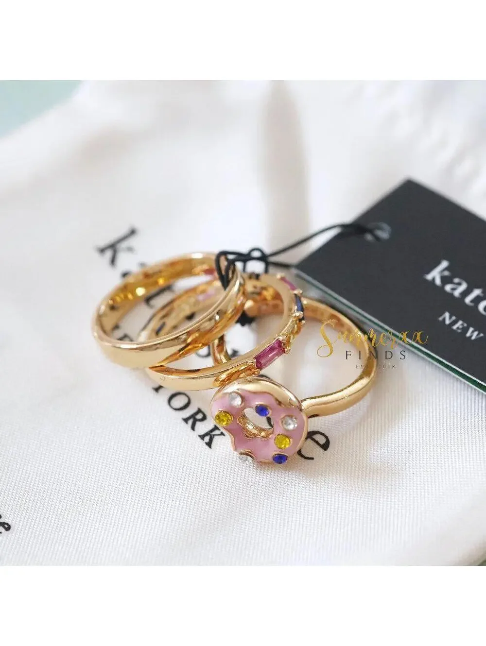 Kate Spade Coffee Break Donut Stackable Ring Set
